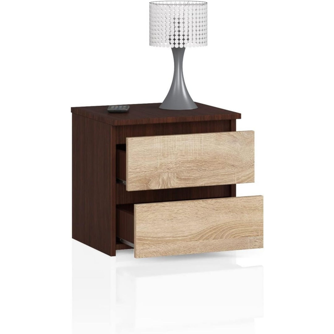 Commode marron 2 tiroirs moderne