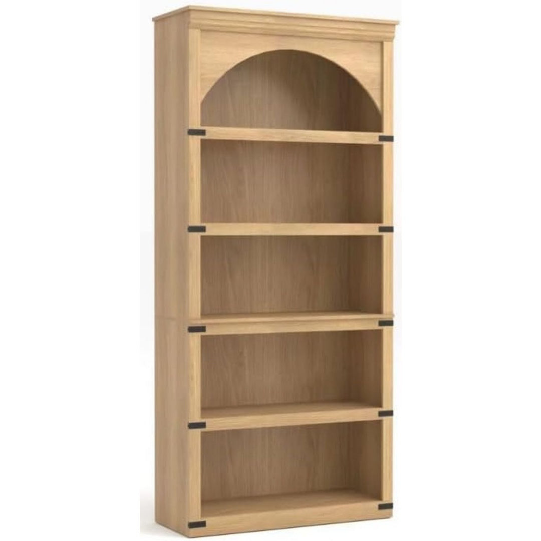 Revetement satine, bibliotheque murale marron en bois