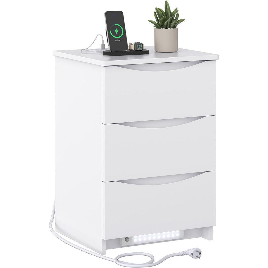 Table de chevet gris clair minimaliste
