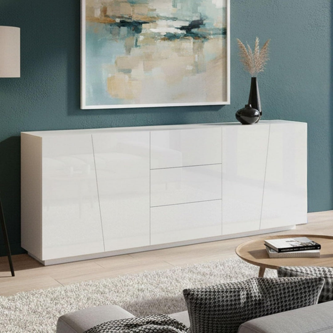 Buffet en acier gris design moderne