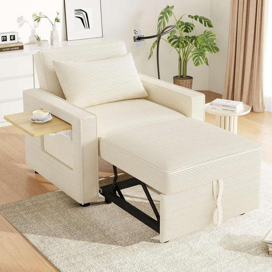 Beige rembourre en tissu canape pivotant 93 x 150 x 85 cm
