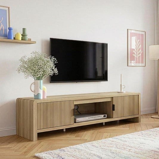 Meuble TV style classique gris clair