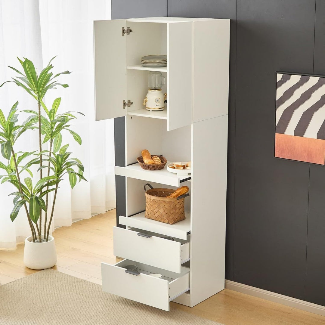 Buffet haut gris pour cuisine 59.5 x 45 x 200 cm