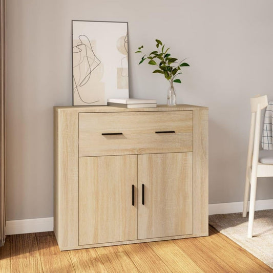 equilibre moderne, buffet beige en bois