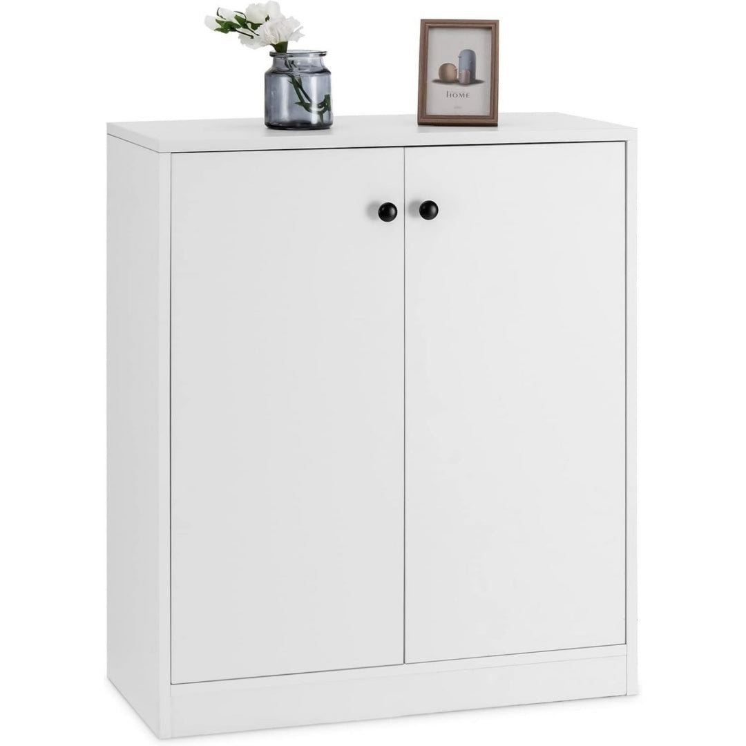 Buffet gris clair, contemporain, pour cuisine, rangement malin