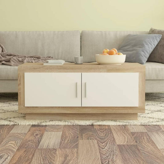 Table basse creme elegant 2 portes