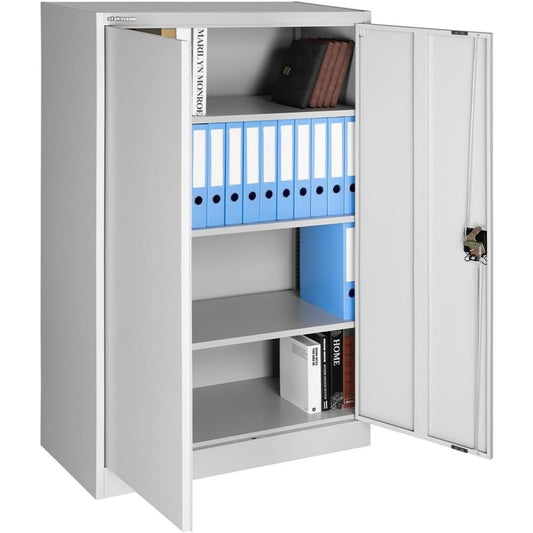 Armoire avec 2 portes gris structure en acier