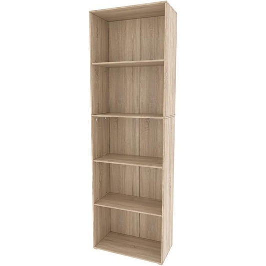 60 x 30.4 x 190 cm bibliotheque marron effet chene Sonoma