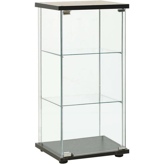 Bibliotheque gris clair, verre trempe, 42.5 x 36.5 x 86 cm, rangement intelligent
