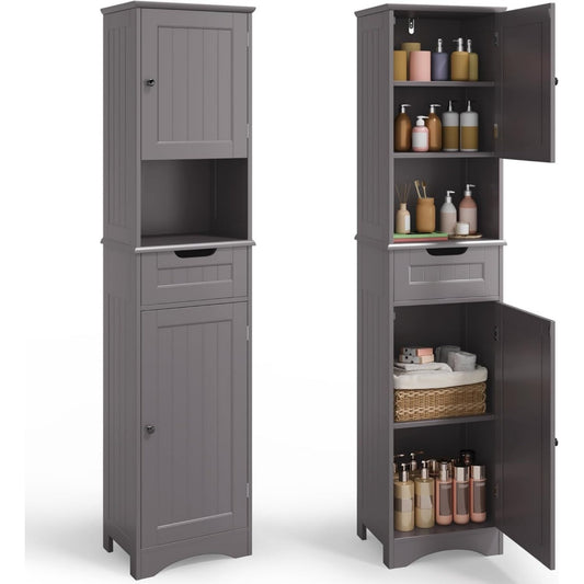 Colonne de rangement gris fonce en acier design moderne