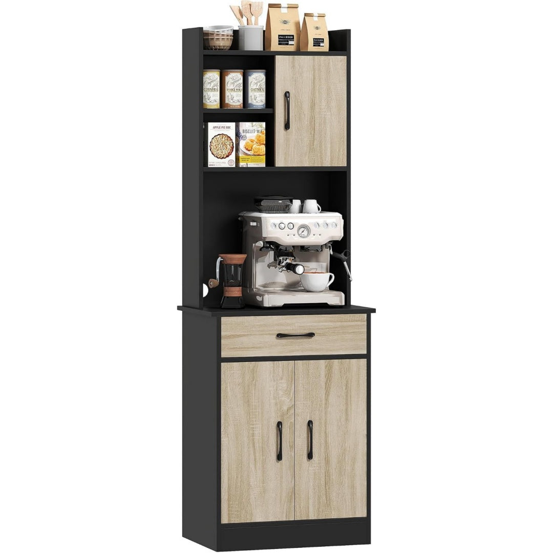Enfilade gris fonce bois ingenierie 60 cm, rangement style contemporain