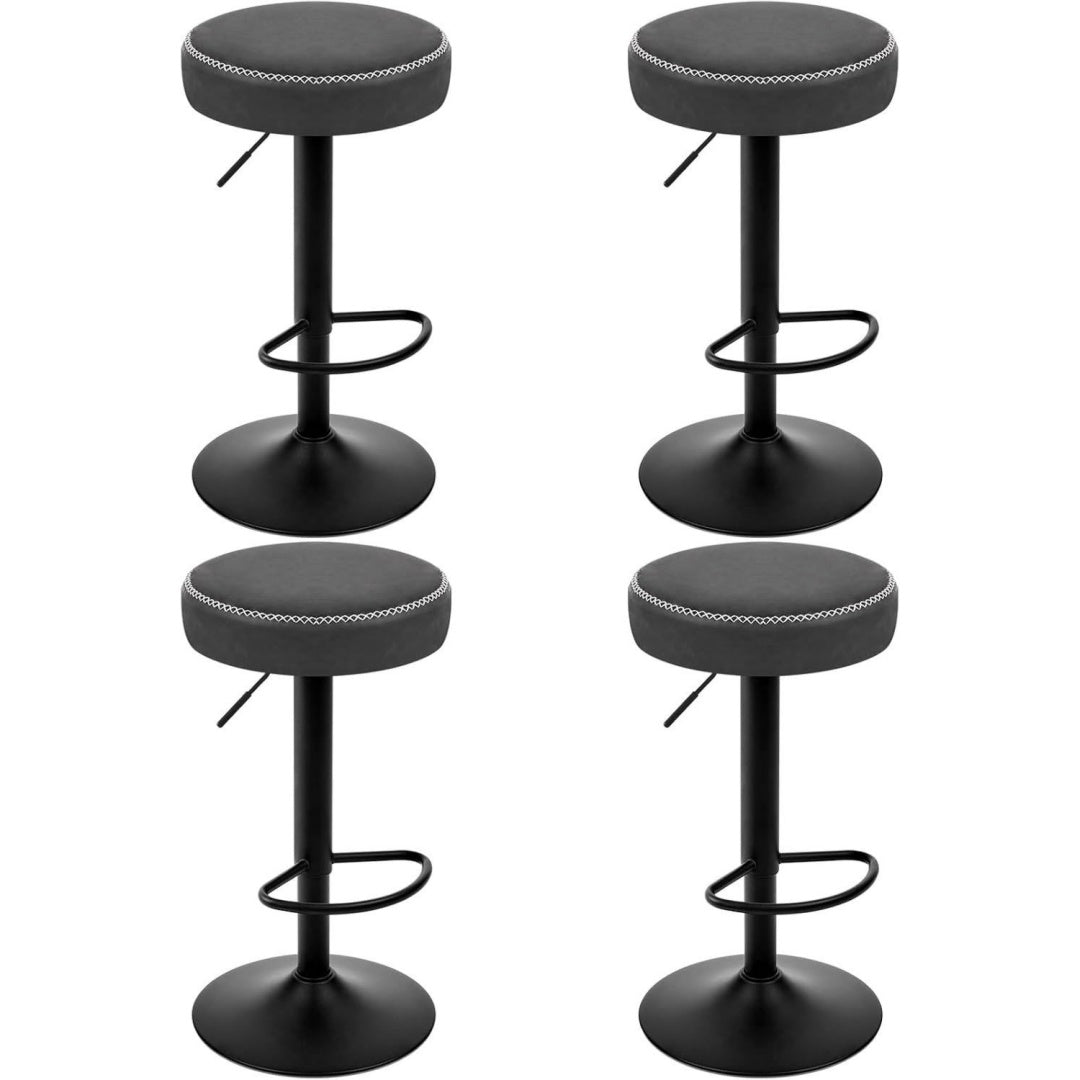 Tabouret esprit vintage gris fonce en acier