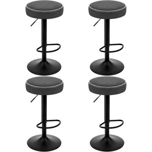 Tabouret esprit vintage gris fonce en acier