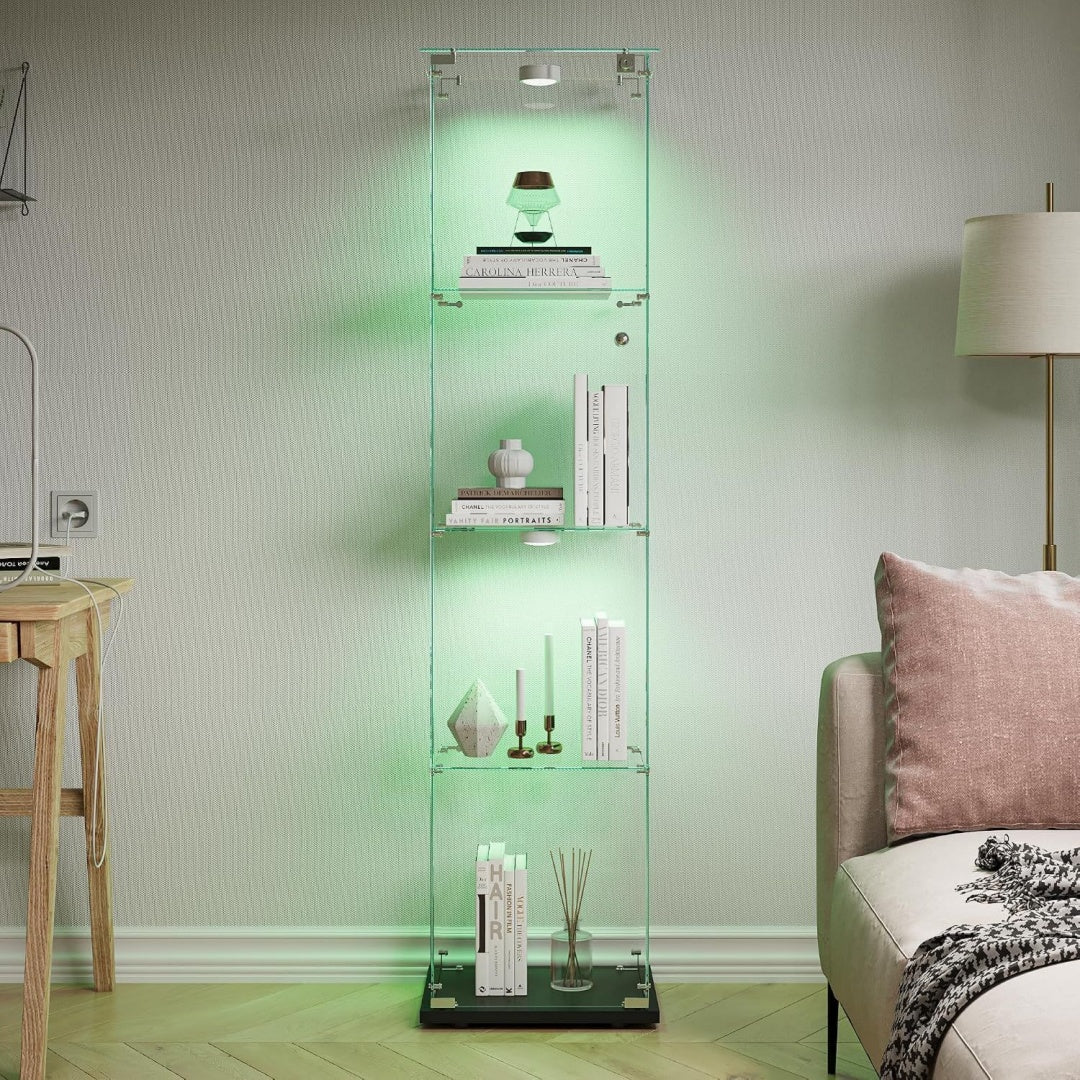Vitrine gris, rangement, une porte, usage domestique