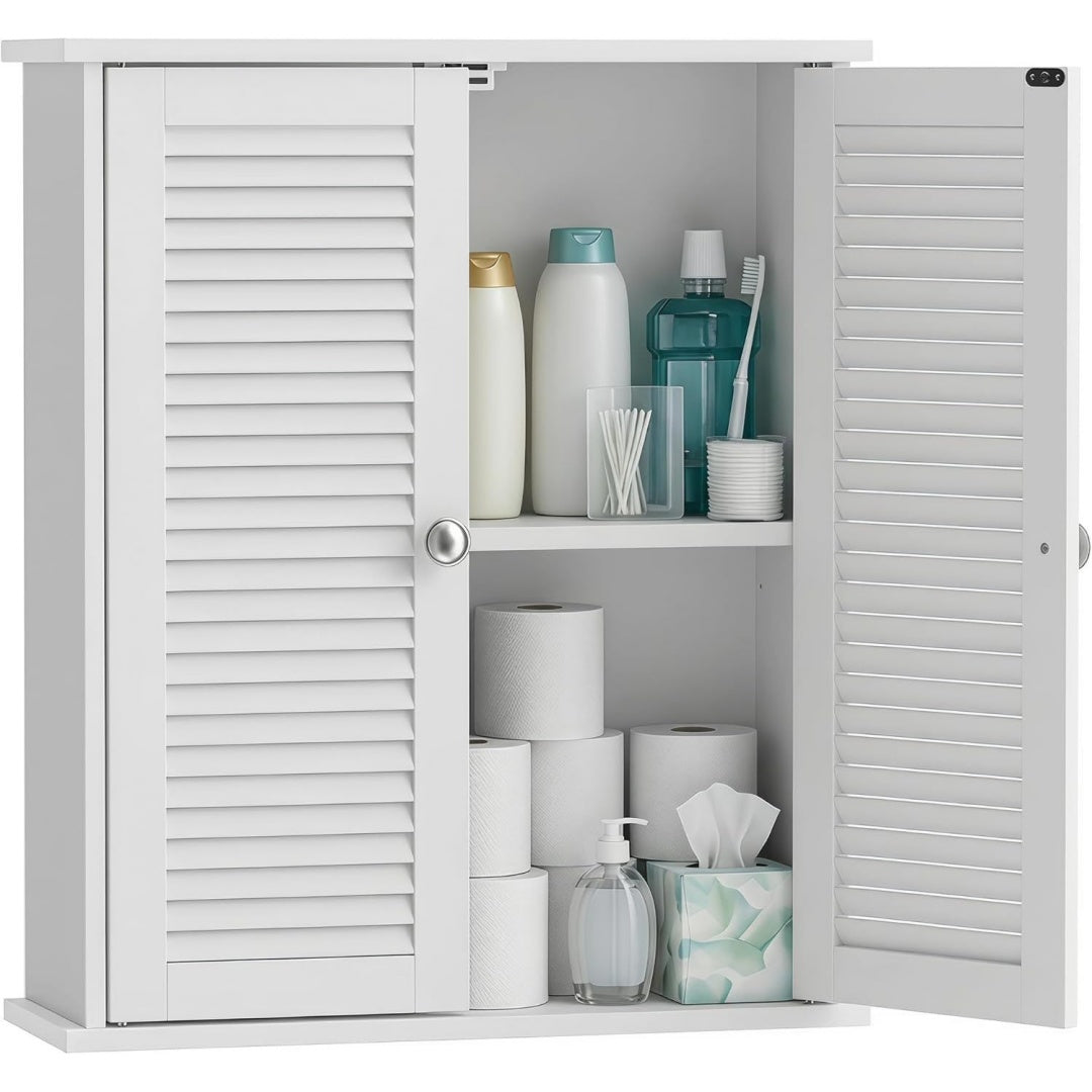 Meuble suspendu avec deux portes gris clair, conception MDF