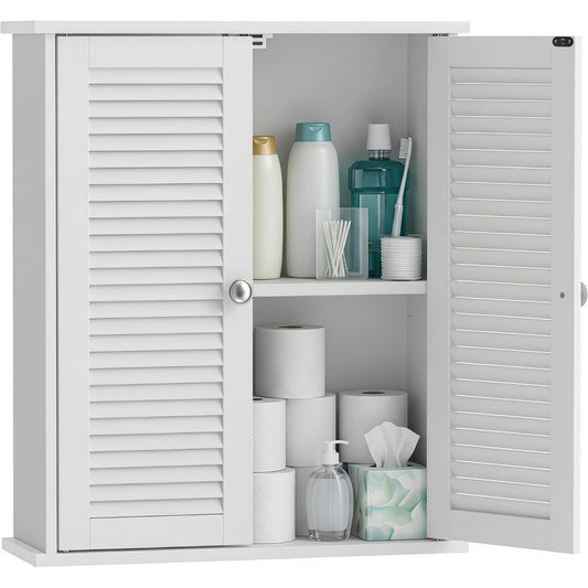 Meuble suspendu avec deux portes gris clair, conception MDF