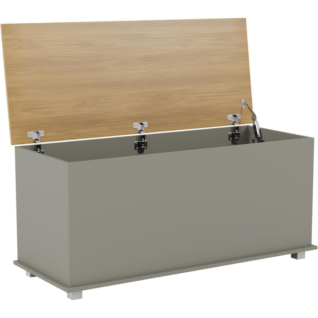 Marron repose-pied, bois allure contemporaine 40 x 100 x 46 cm