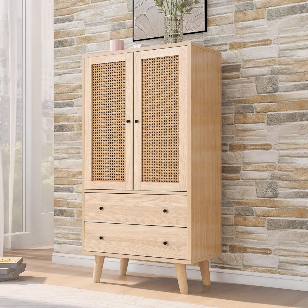 En bois massif de pin commode beige design moderne
