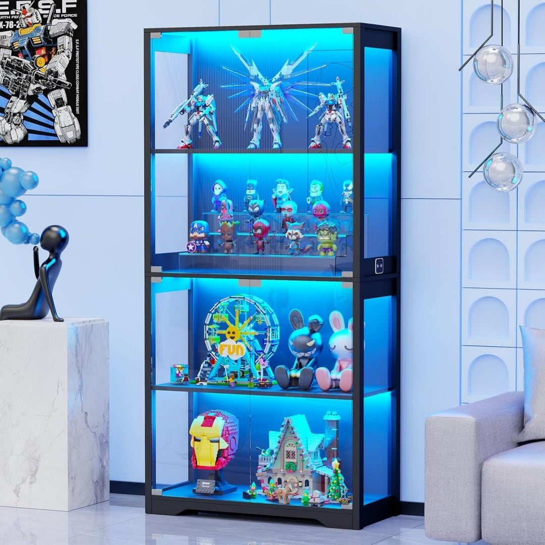 Vitrine bleu clair en verre
