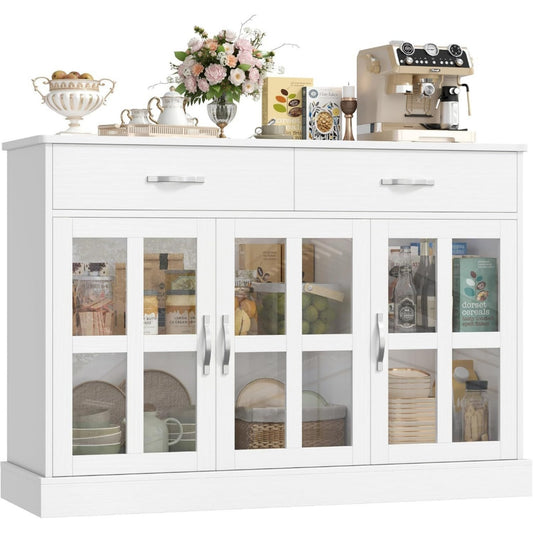 Gris clair buffet 120 x 40 x 84cm, allure contemporaine verre