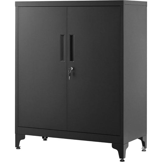 Armoire gris fonce 80 cm, 2 etageres et a 2 portes