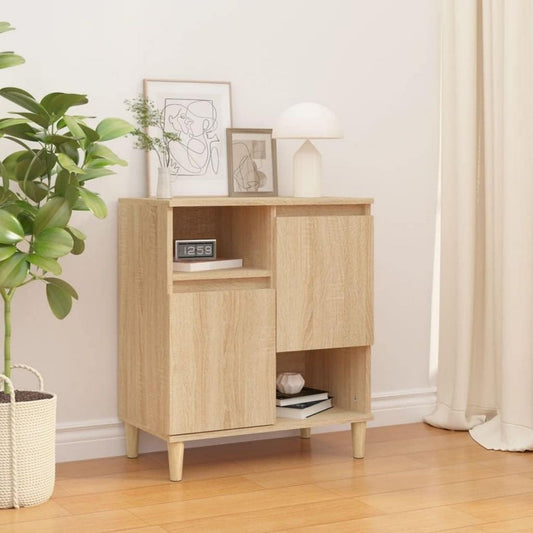 Capacite de rangement, buffet beige en bois 2 portes