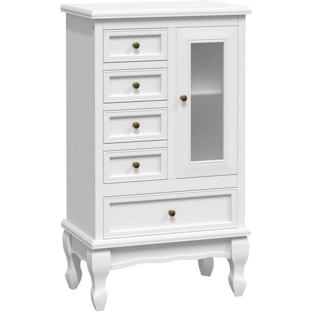 Commode design cachet vintage gris clair
