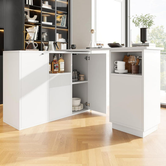 Elegant rangement en MDF et verre
