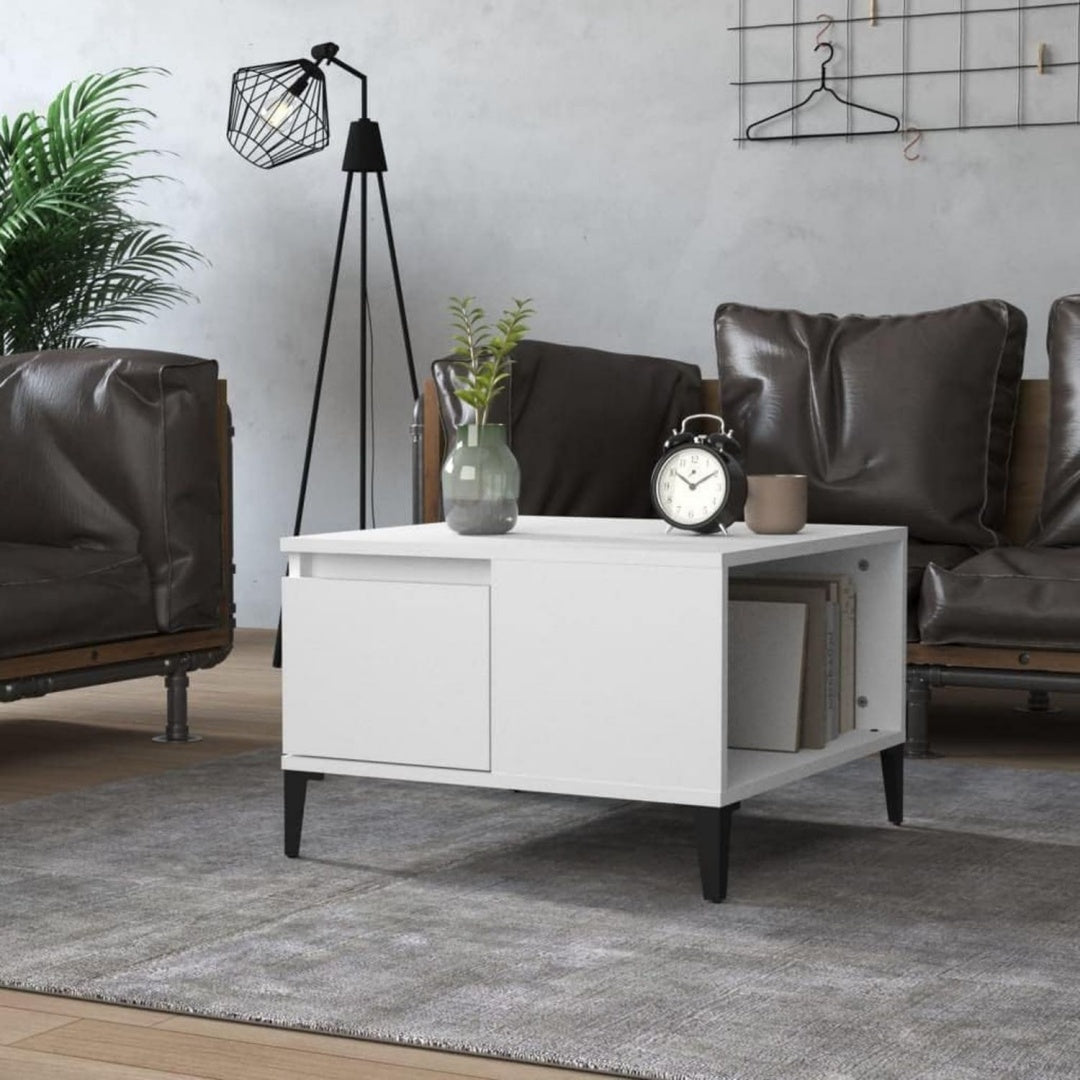 Table basse gris fonctionnel compartiments ouverts