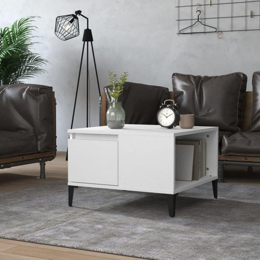 Table basse gris fonctionnel compartiments ouverts