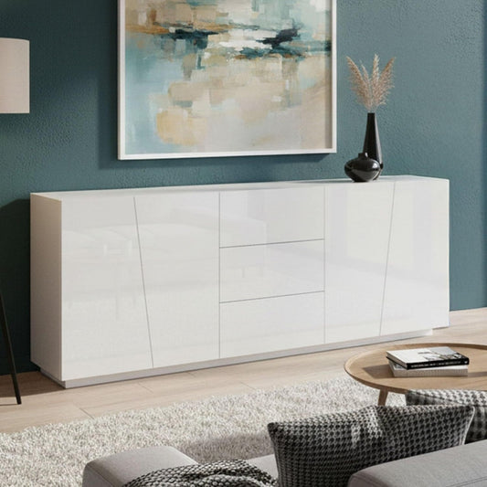 Buffet en acier gris design moderne