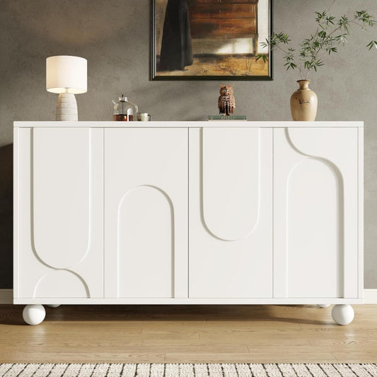 Commode 120 x 35 x 71 cm gris clair