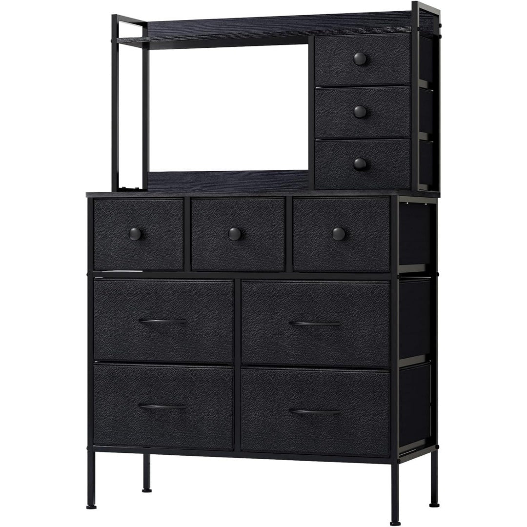 Chiffonnier Noire 10 tiroirs moderne